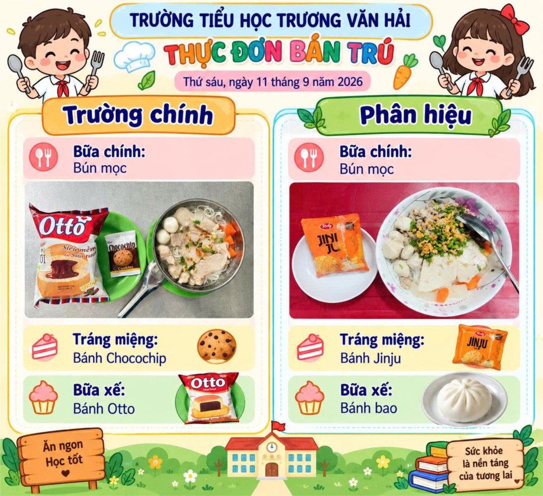 Bữa trưa bán trú ngày 2026-09-11